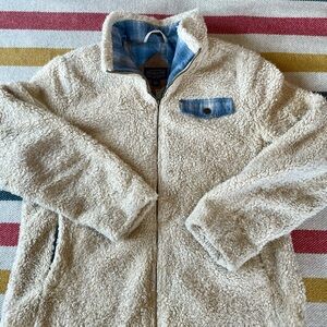 Pendleton Cream Sherpa Jacket with Blue Details